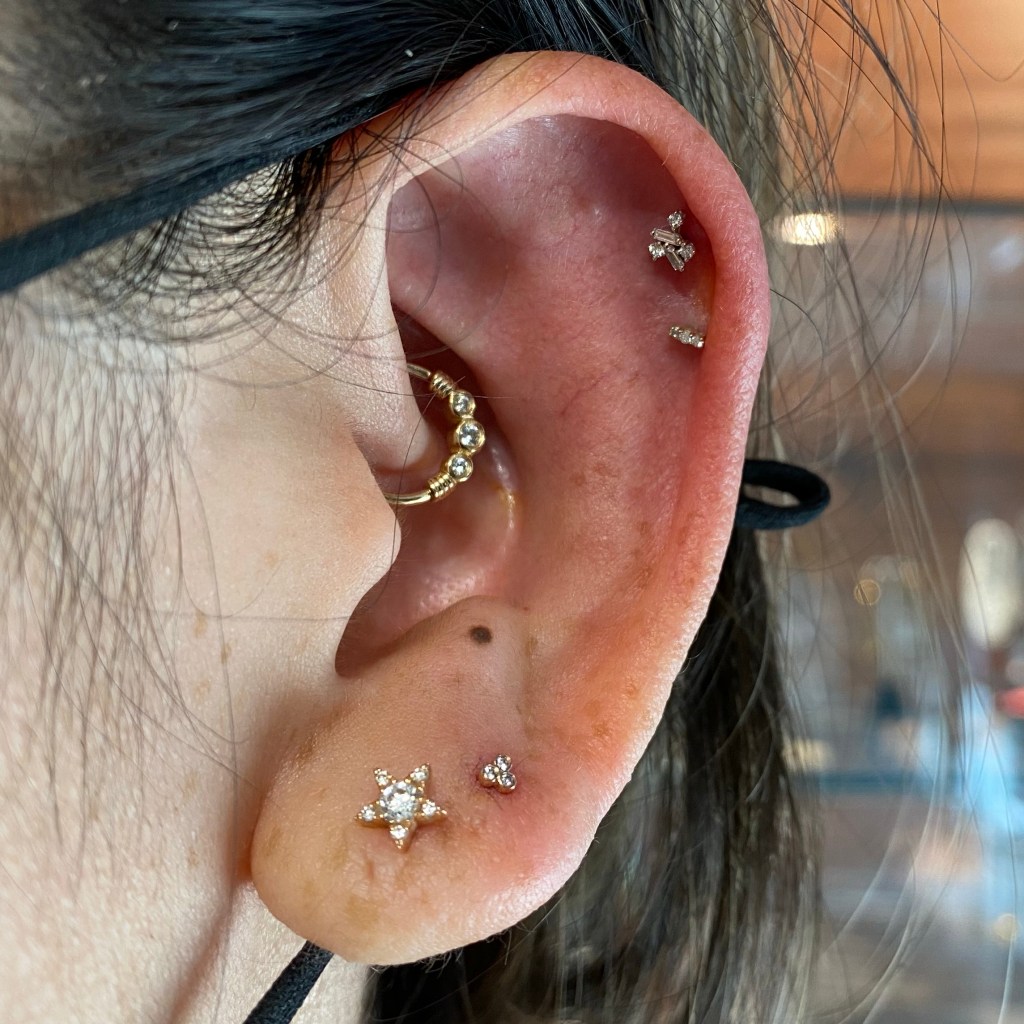 Earlobe Daith Helix Piercings